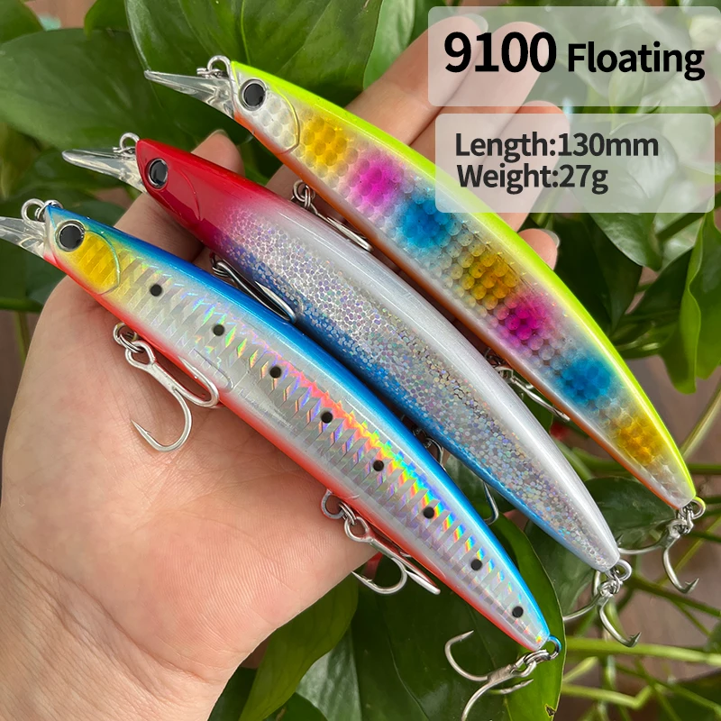 27g 130mm Floating Minnow Fishing Lure Long Casting Wobbler Artificial Hard Bait for Trout Saltwater Swimbait Jerkbait Equipment