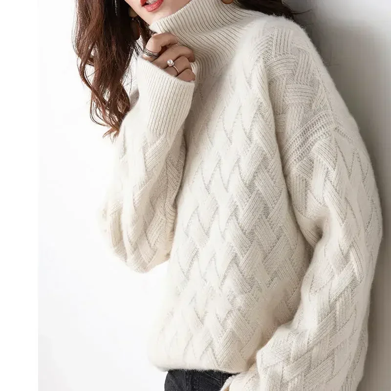 ZMZNCH New  Thick Sweater Women Loose Sweater Winter Casual Chic Cashmere Pullovers Pullover Female Long Sleeve