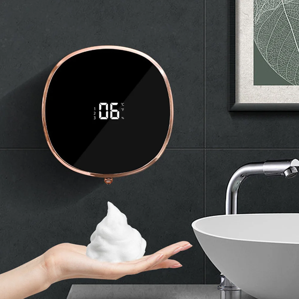 

280ml Smart Soap Dispenser Automatic Foam Soap Dispensers LED Temperature Display Touchless Motion Sensor Liquid Soap Dispenser