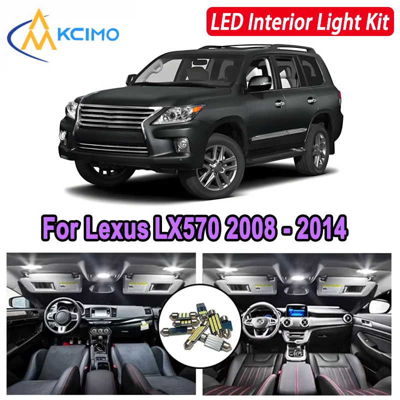 

Kcimo LED For Lexus LX570 2008 2009 2010 2011 2012 2013 2014 Premium Bright LED Interior Dome Map Trunk Light Kit Car Led Lamps