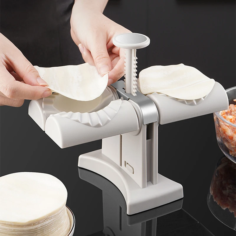 Totalmente automático máquina de bolinho cabeça dupla imprensa bolinhos molde diy empanadas ravioli molde cozinha gadget acessórios