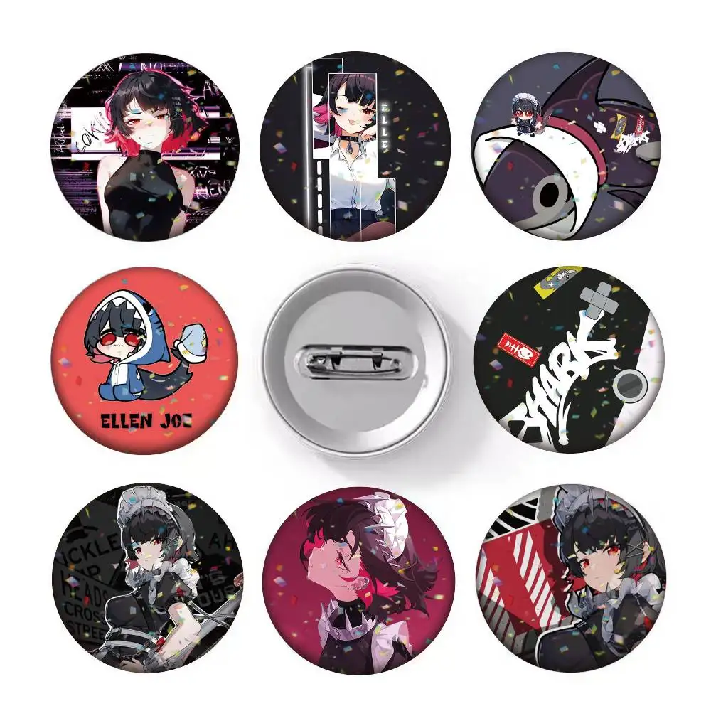Game ZZZ Ellen Joe 25 32 44 58 75mm Badges Personalized Round Brooches Pins Accessory Gift