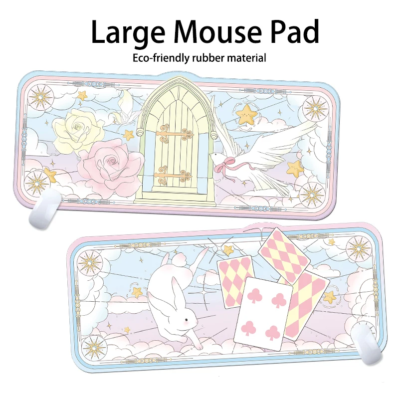 

Cute Girls Mouse Pad Irregular Thickened Lock Edge Large Student Dormitory Table Mat Computer Keyboard Pad Rubber Game Mouse Pad