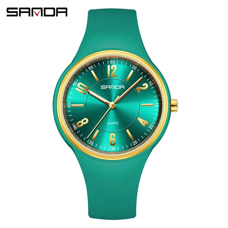 SANDA 6295 Fashion Quartz Watch Men's and Women's Simple Large Dial 3ATM Waterproof Lightweight Luminous Display Student Watch