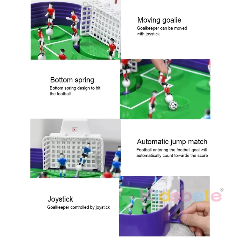 Mini Tabletop Table Soccer Shooting Defending Board Game Double Play Spring Football Field