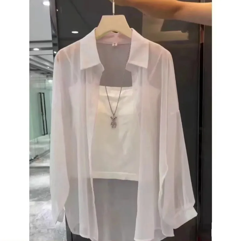 

Новая шифоновая рубашка с длинными рукавами, защитная одежда от солнца для женщин, летняя дышащая куртка-кардиган с защитой от ультрафиолета