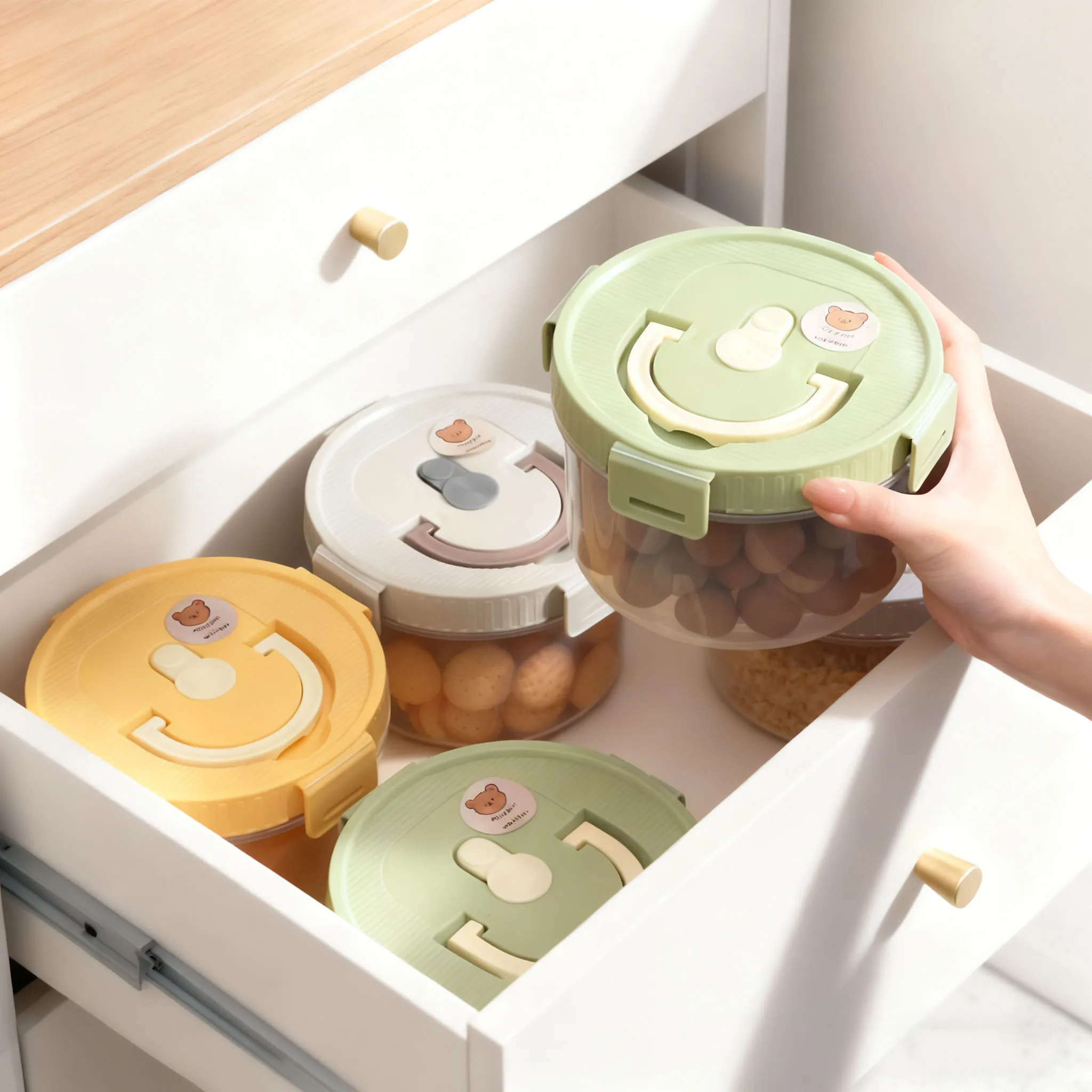 Герметичная бутылка для хранения продуктов, пластиковый влагостойкий резервуар для зерна, коробка для хранения сухофруктов и круп, кухонный органайзер для хранения