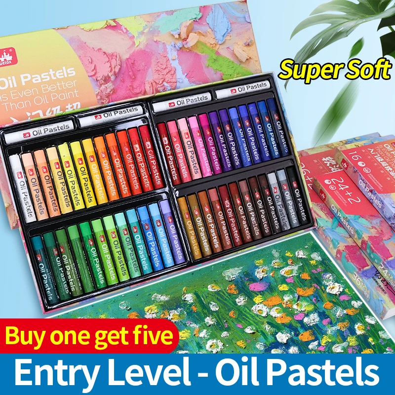 

Kuelox Beginner Grade Art Soft Oil Pastel 16/24/36/48Colros Drawing Graffiti Student Oil Pastel Painting Art Supplies