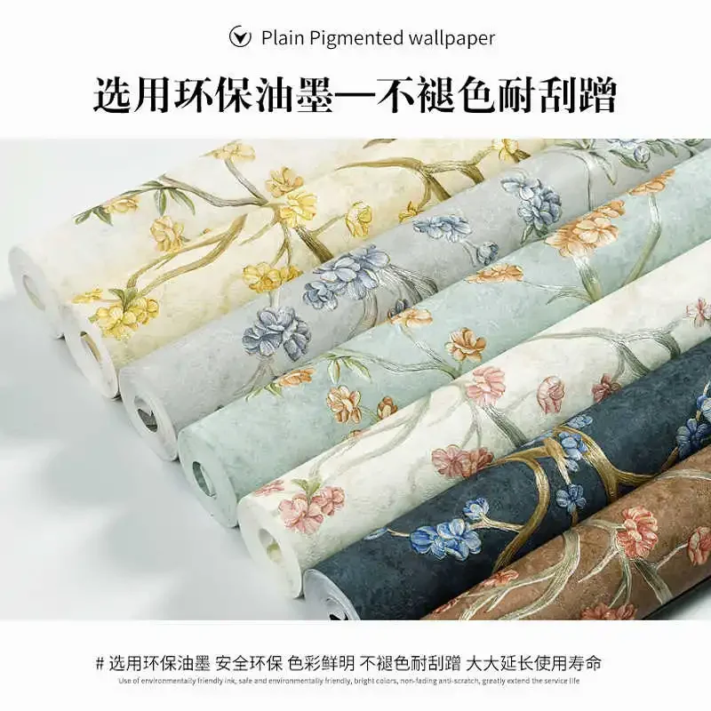 New Chinese Flower Wall Papers Home Decor Living Room Bedroom Vine Floral Wallpaper Roll Mural Shop Decoration