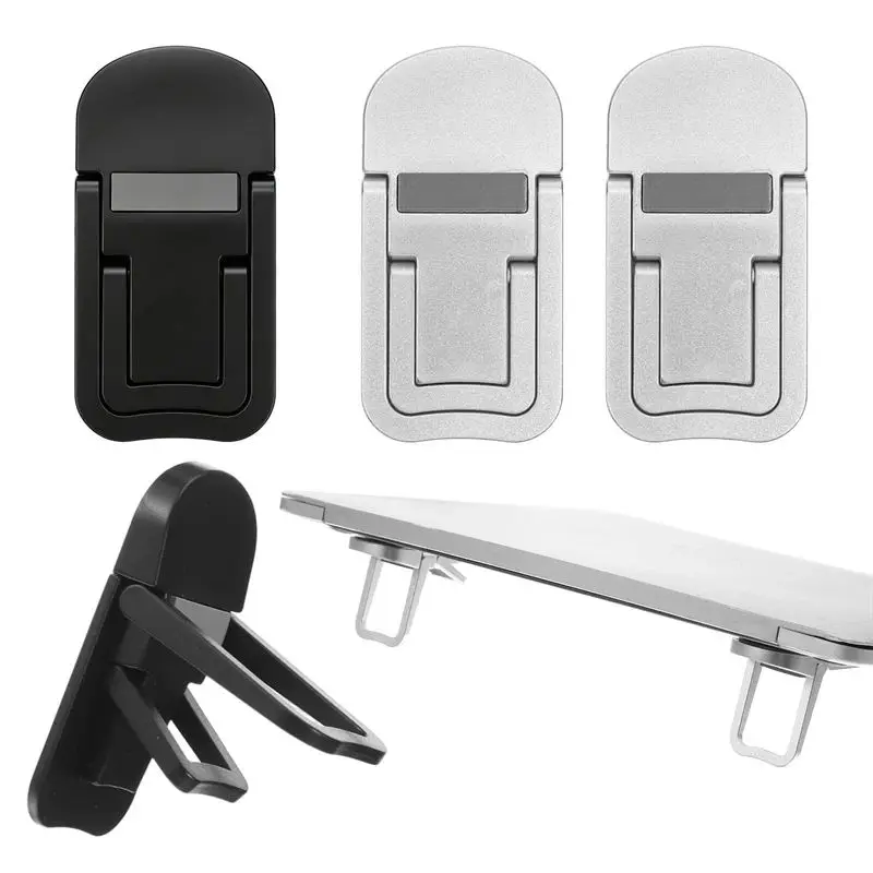 2PCS Mini Foldable Laptop Stand Portable Computer Keyboard Riser with 2 Adjustable Angles Self-Adhesive Invisible Notebook Stand