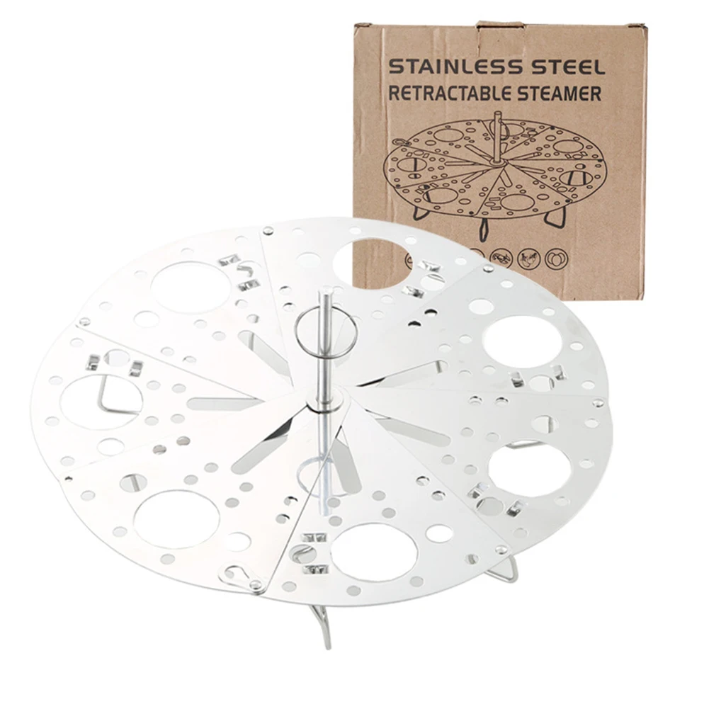 

Convenient Vegetable Egg Steamer Basket Stainless Steel Collapsible Steamer Retains Nutrients Easy to Clean