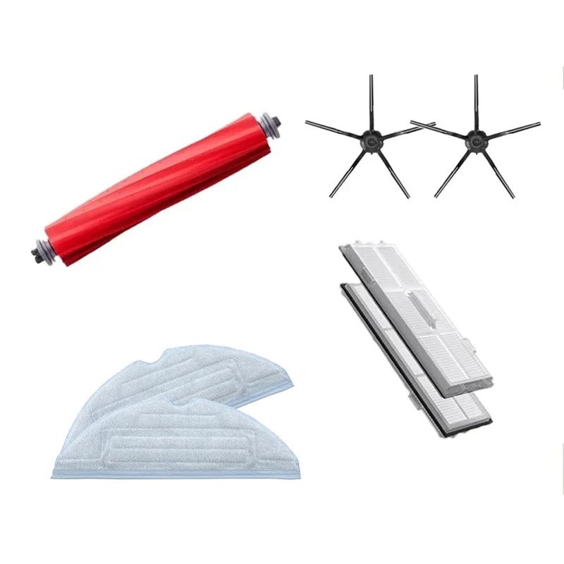 A94E-Para roborock s7 s70 s75 s7max t7s lavável filtro hepa escova lateral mop pano robô aspirador de pó acessórios preto