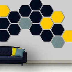 3PCS Hexagonal felt board wall sticker living room background self-adhesive creative photo wall wall sticker wall