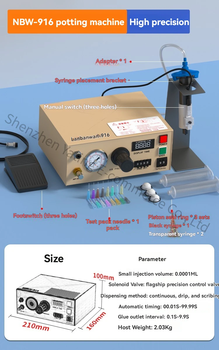 

Дозирующая машина Ручная машина для склеивания, Количественная полуавтоматическая дозирующая машина, Пневматическая машина для инъекций силикона