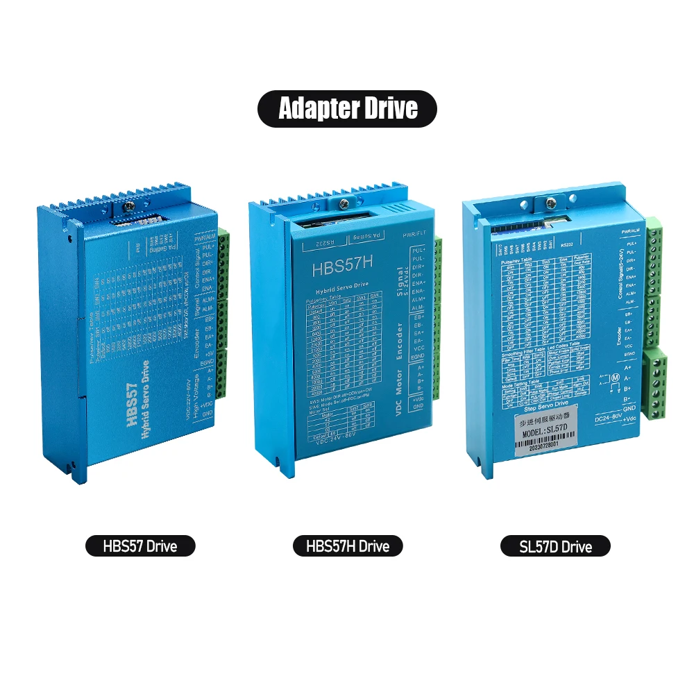 HLTNC Nema23 Motor de passo de circuito fechado 2Nm 2.5Nm 3Nm D = 8mm Nema 23 Servo motor de passo híbrido com unidade HBS57H HBS57 SL57D CNC