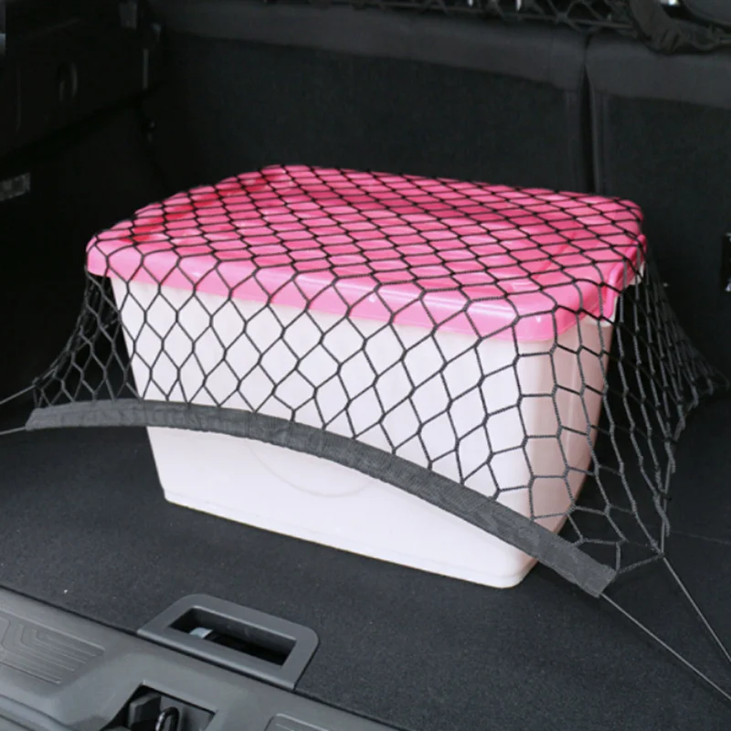 For Kia Sportage Rio 3 Rio 4 CEED Sorento Cerato Soul Auto Care Car Trunk Luggage Storage Cargo Organiser Nylon Elastic Mesh Net