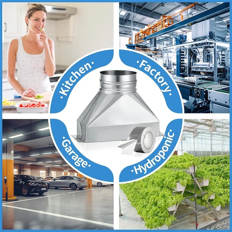 ABNO-Galvanized Duct 3-1/4" X 10" X 6" For Connecting HVAC Fittings Microwave Vent Kit Rectangular To Round Duct Transition