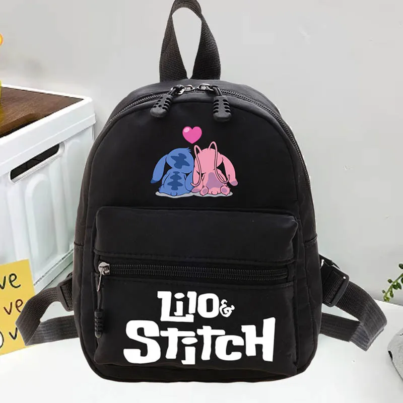 2024 Disney Lilo & Stitch  Female Cute Backpack New Popular Cartoon Fashion Mini Women\'s Nylon Backpack Shopping Commuting Bags