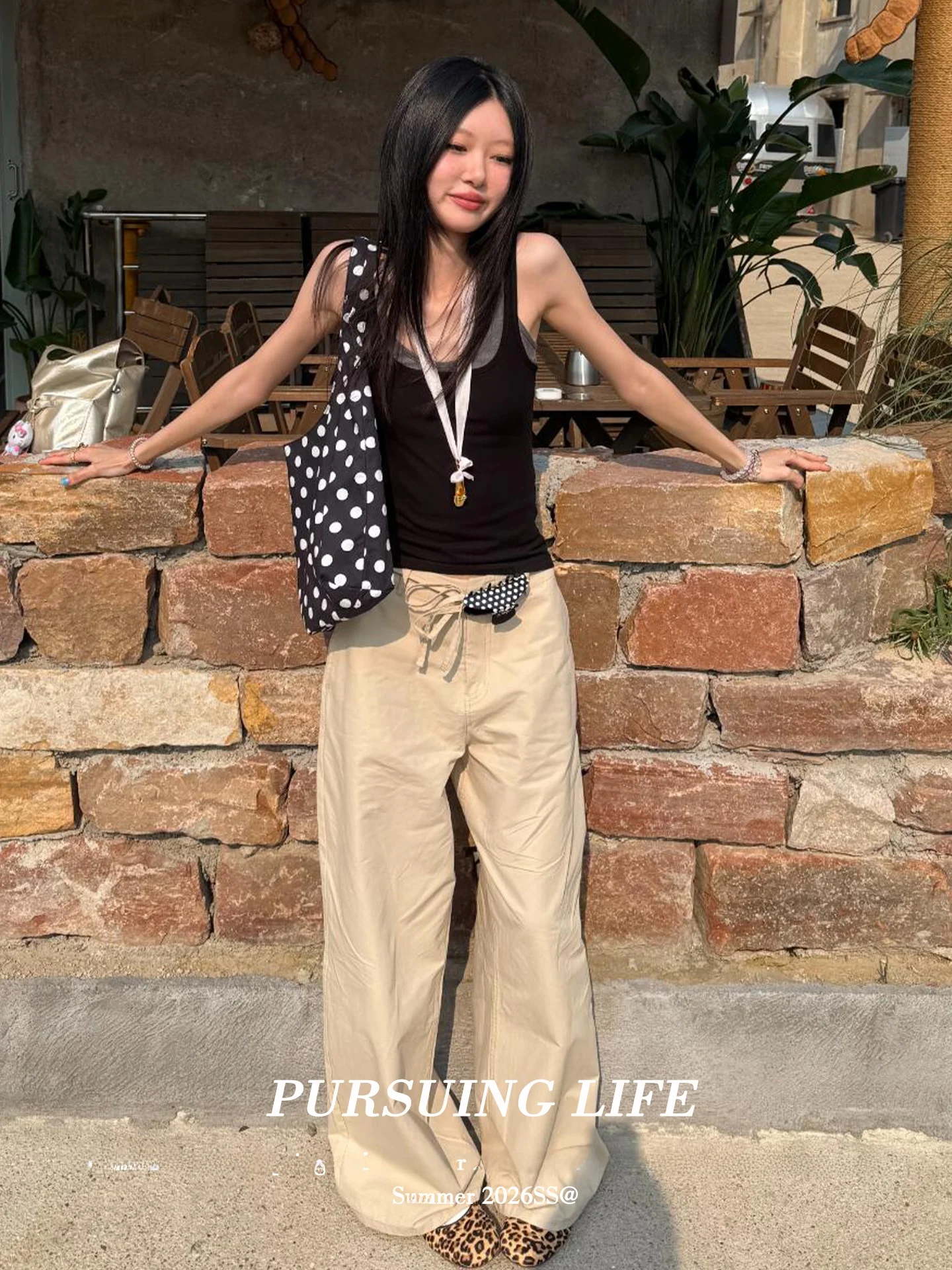 

Американские ретро-брюки цвета хаки с широкими штанинами, повседневные, женские, весенние, прямые, свободные, стройнящие, струящиеся, в пол, с высокой талией