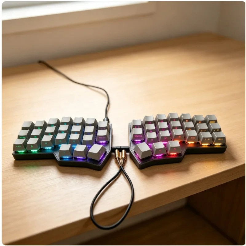 Corne V4.1 Wired Split Mechanical Keyboard Kit RGB Hot Swappable MXCrkbd Ergonomic Suitable for Gaming and Office Use