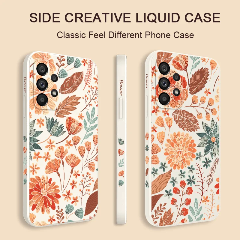 Bustling Pattern Phone Case For Samsung A54 A34 A14 A73 A53 A33 A23 A13 A03 A04 A04S A72 A52 A52S A32 A22 A15 A25 A35 A55 4G 5G