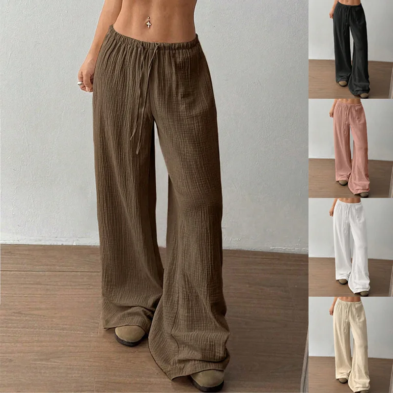 

Women's Wide Leg Pants High Waist Flowy Trousers, 2025 New Summer Dragged Floor-Length Palazzo Pants, Loose Casual Pants