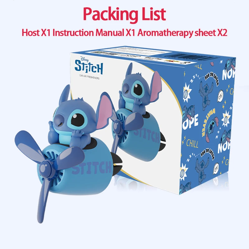 Disney Stitch Car Air Freshener Mickey Small Plane Perfume Diffuser Propeller Conditioning Vent Anime Decor Auto Accessorie Gift