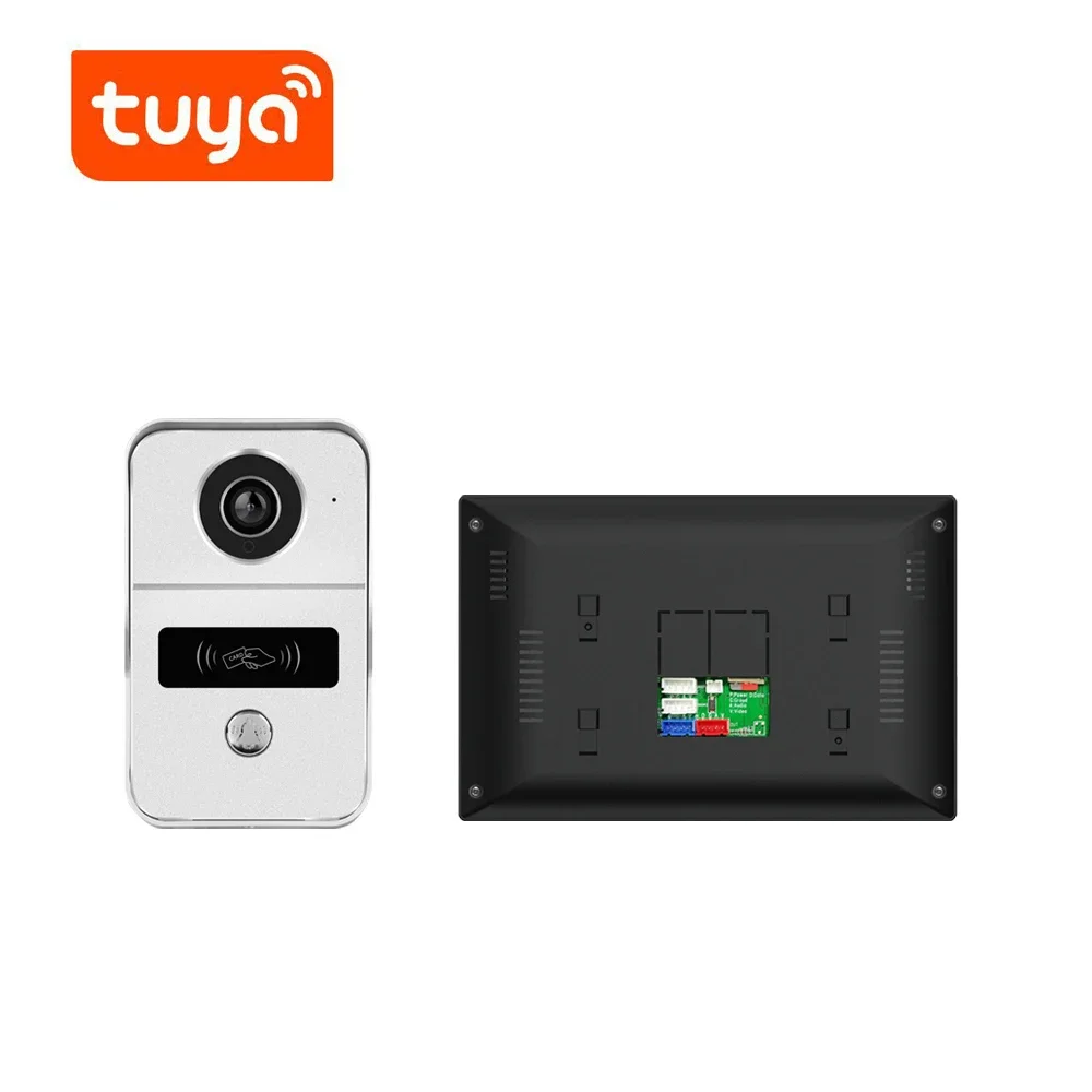 TUYA 1080P 7 Inch 7 Color Touch Screen Wireless Wifi Video Doorbell Smart APP Home Intercom Kit for RFID Access Control System