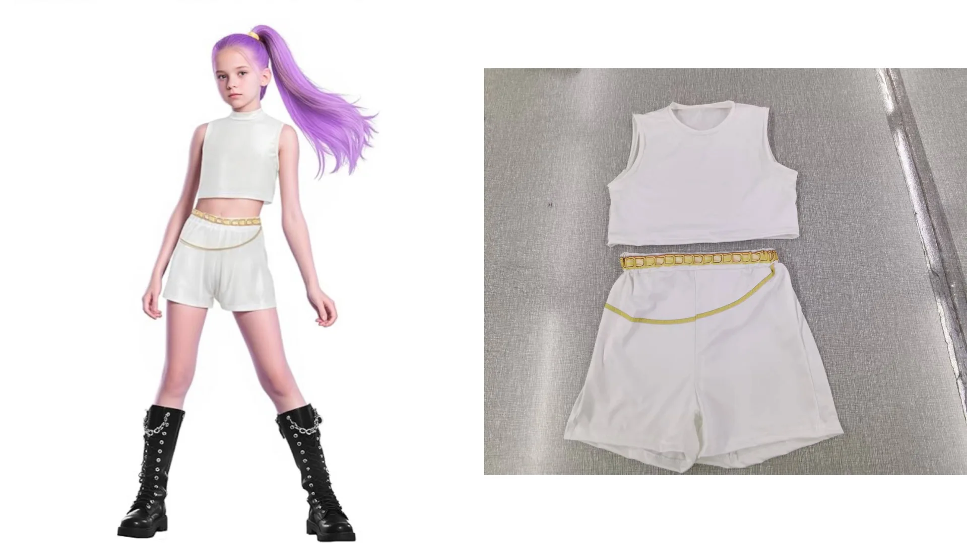 Fantasia KPop Rumi Zoey Cosplay niñas ropa de escenario disfraz de cazador de demonios Disfraz de 6 a 14 años ropa de fiesta de Carnaval de Halloween