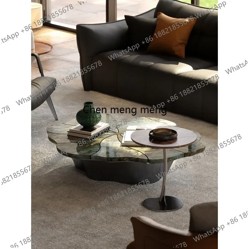 RR Muran Muran coffee table living room Italian light luxury, lotus leaf, marble coffee table