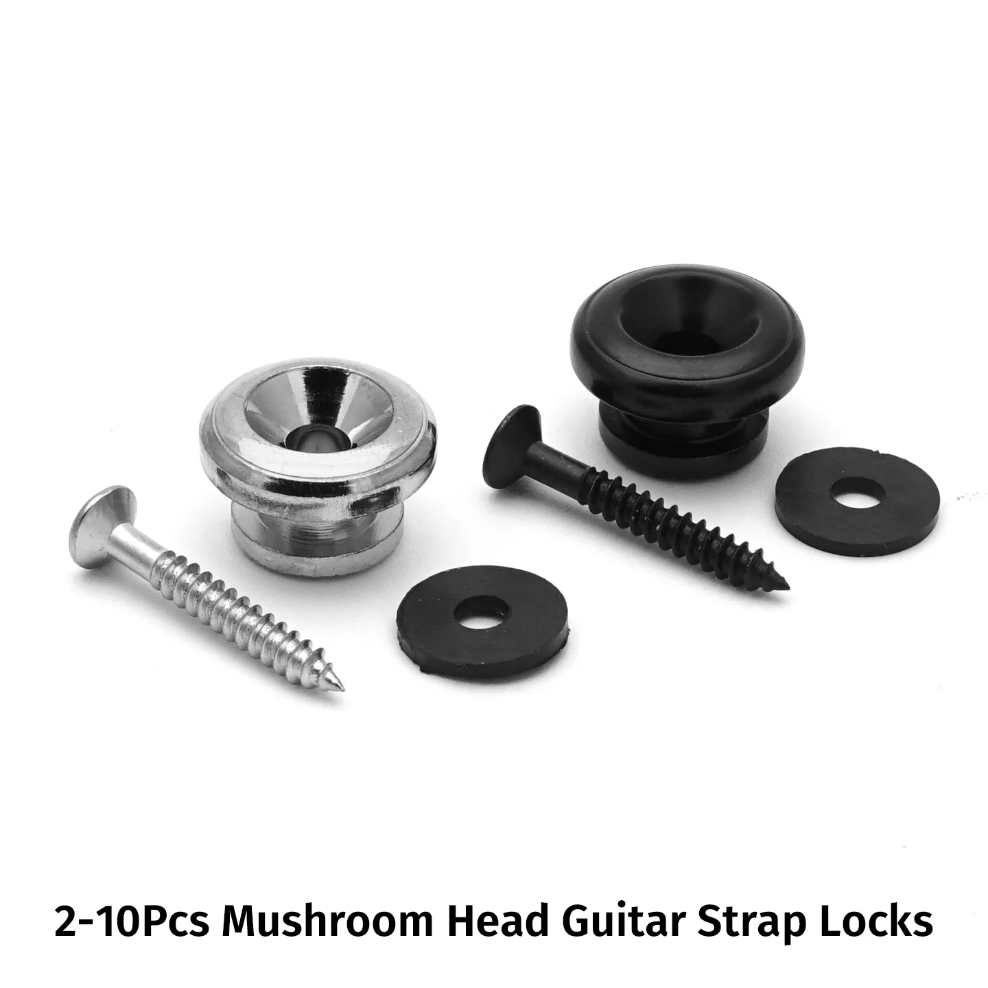 2-10Pcs Guitar Strap Locks Mushroom Head, Strap Lock Buttons Set for Electric Acoustic Guitar Bass,with Screws