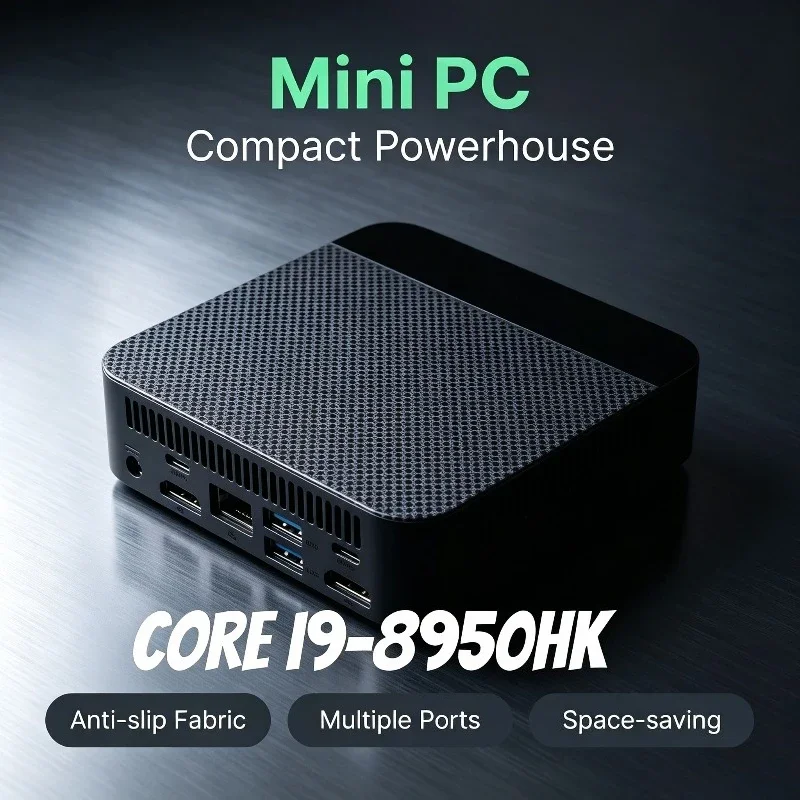 2026 New Mini PC Core i9-8950HK Compact Mini Laptop 16GB RAM 1TB/2TB SSD HD WiFi6 BT5.2 Multifunctional Daily Notebook Gaming PC