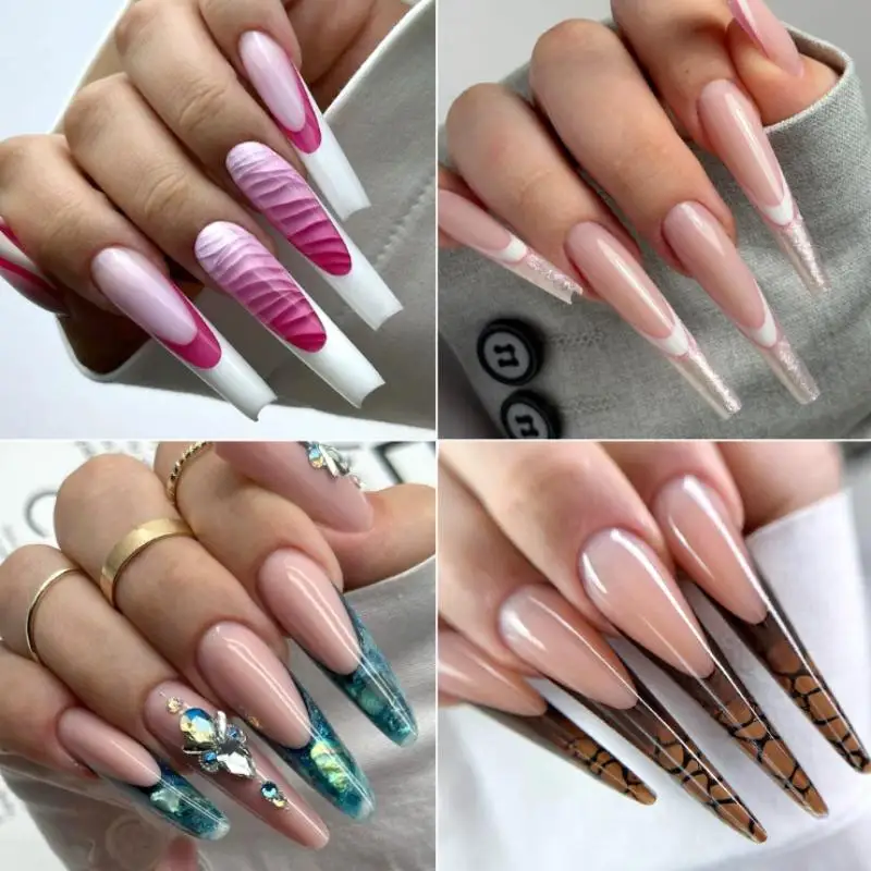 Extension de faux ongles, pointes d'art transparentes, faux doigts, vernis Gel UV, moule sculpté, couverture complète, outil de manucure pour Salon de manucure