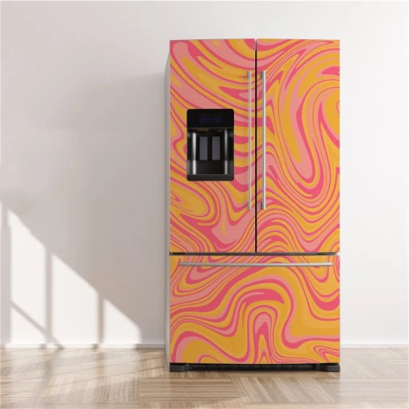 Abstract Flowing Color Marble Refrigerator Stickers Wallpaper Modern Marbling Art Fridge Mural Decal Self-adhesive Removable