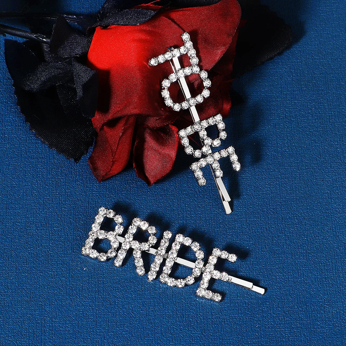 2 stücke Mode Strass Alphabet Haars pange handgemachte Haars pangen funkelnden Schmuck Accessoires Schul geschenk für Freunde