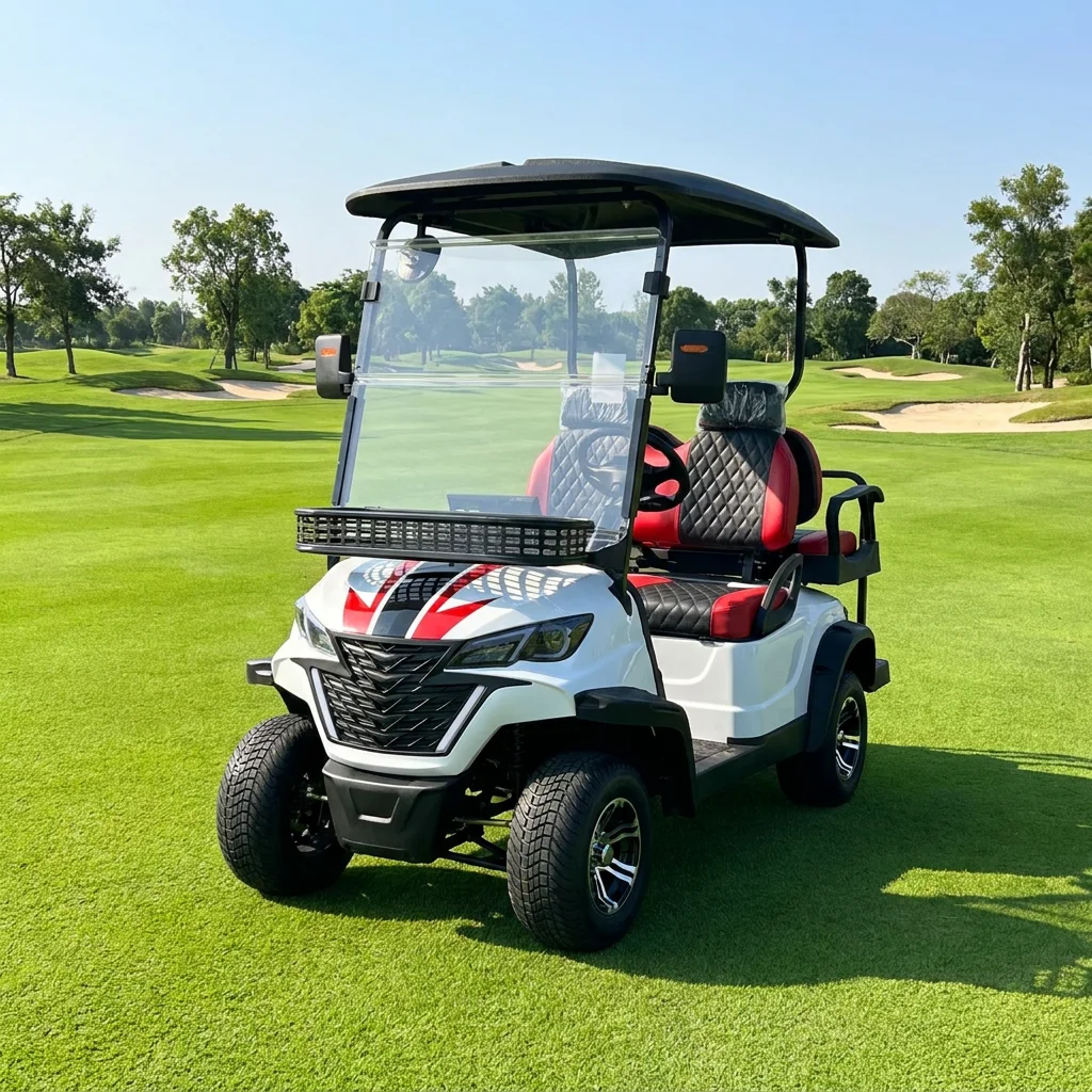 Voiturette de golf électrique tout-terrain 4 places, moteur haute puissance 72V, véhicule utilitaire