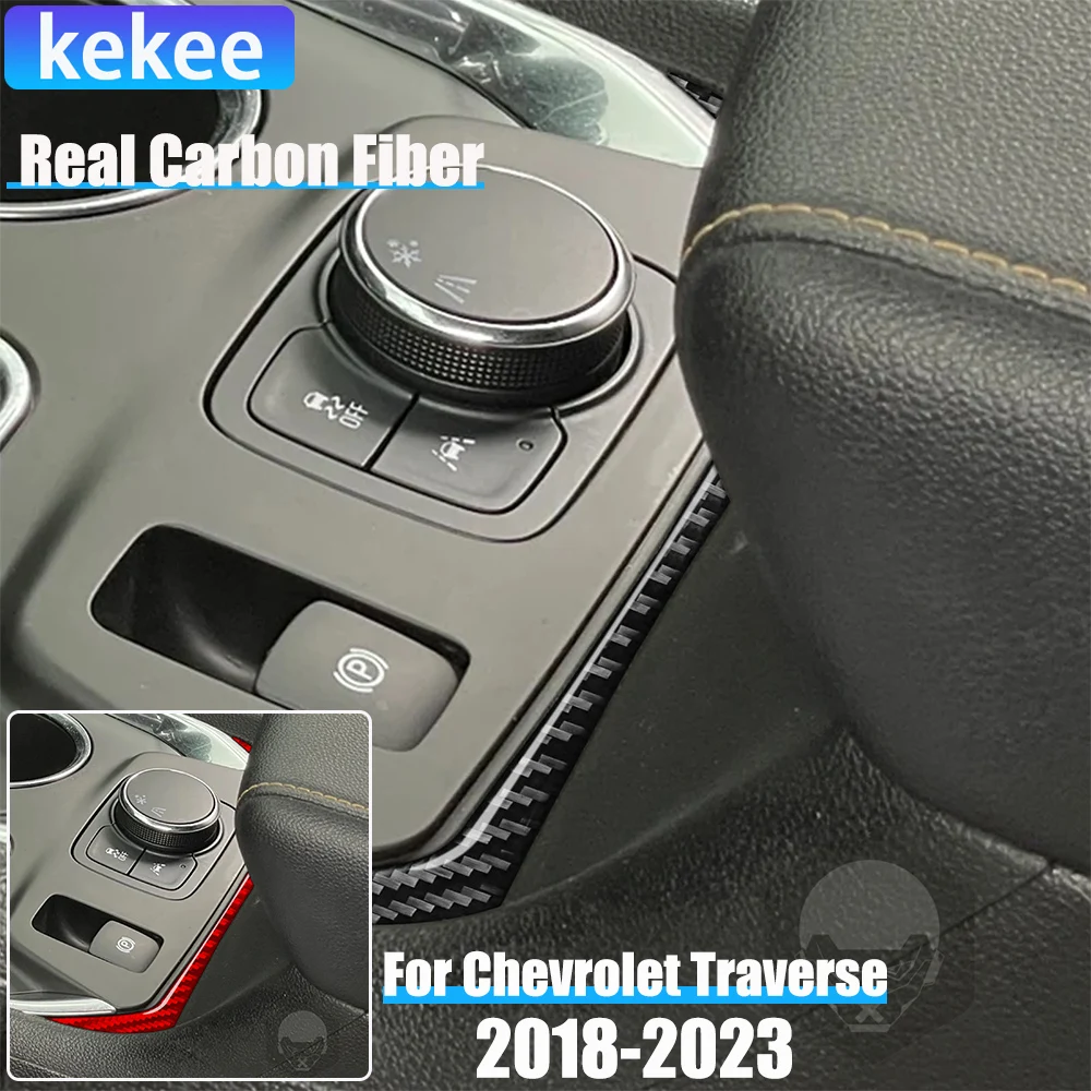 

Автомобильные аксессуары из настоящего углеродного волокна, крышка центральной консоли, мягкая наклейка для Chevrolet Traverse RS LT 2018 2019 2020 2021 2022 2023