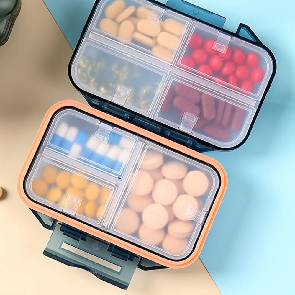 7 Grid Medicine Storage Box Multi Grid Split Package Sealed Pills Tablets Organizer Large Capacity Carriable Store Case Dispense