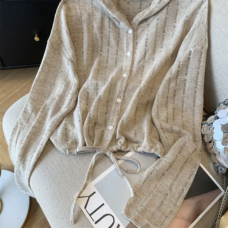 Autumn New Button Lace Jacket Tops Women's Designed Outerwear Hoodies Sweet and Spicy Students