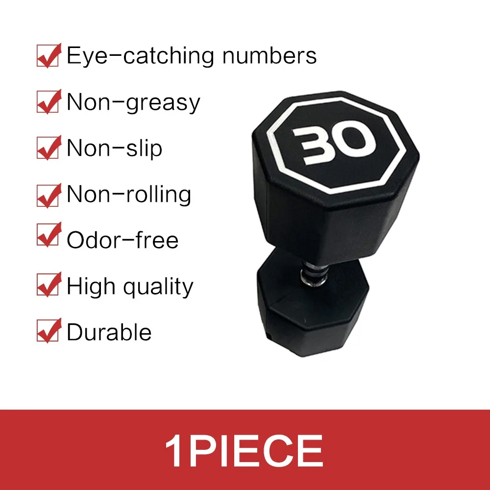 30LBS APOLLO IR3920 Premium Octagonal Dumbbell Large Numbers Hard Chrome Plated Handle Dumbbells to Assist with Push-Ups