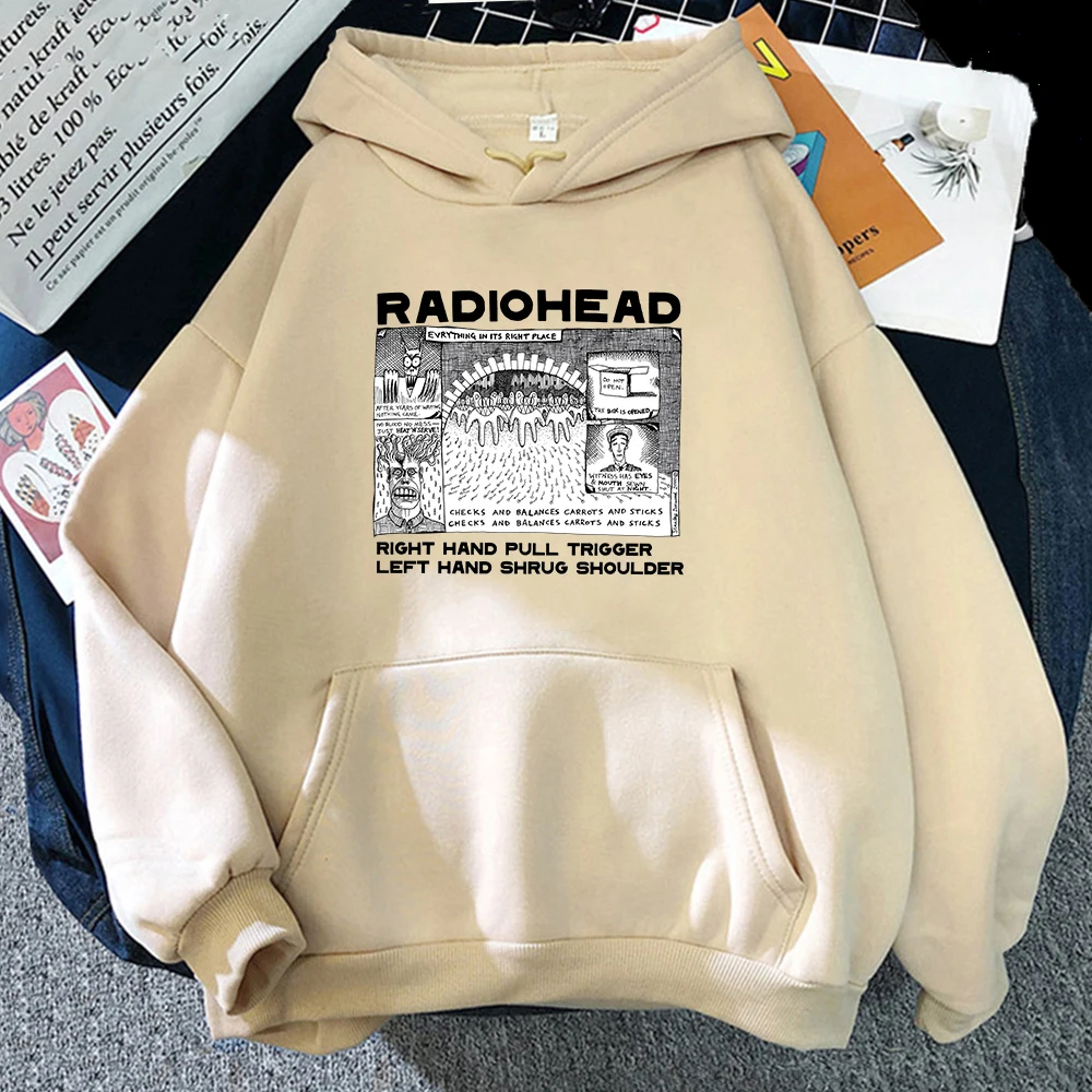 Fashion Radiohead Hoodie for Men/Women Rock Band Music Fans Sweatshirts Oversized Graphic Clothes Harajuku Couple Sweatshirt Man