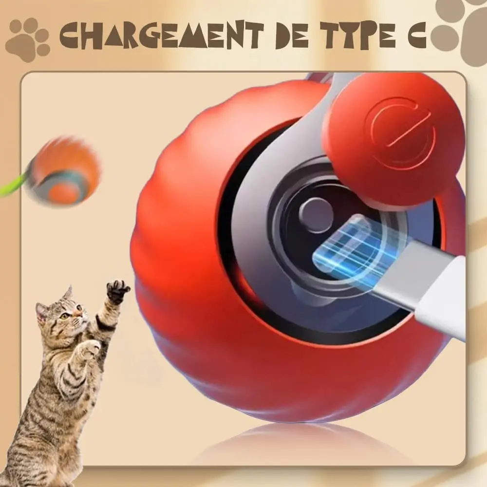 Toerjii Cat Toy 2025 Magic Ball Dog Interactive Dog Toy Ball Electric Play Ball Cat Toy Self-Employment with Replacement Tail