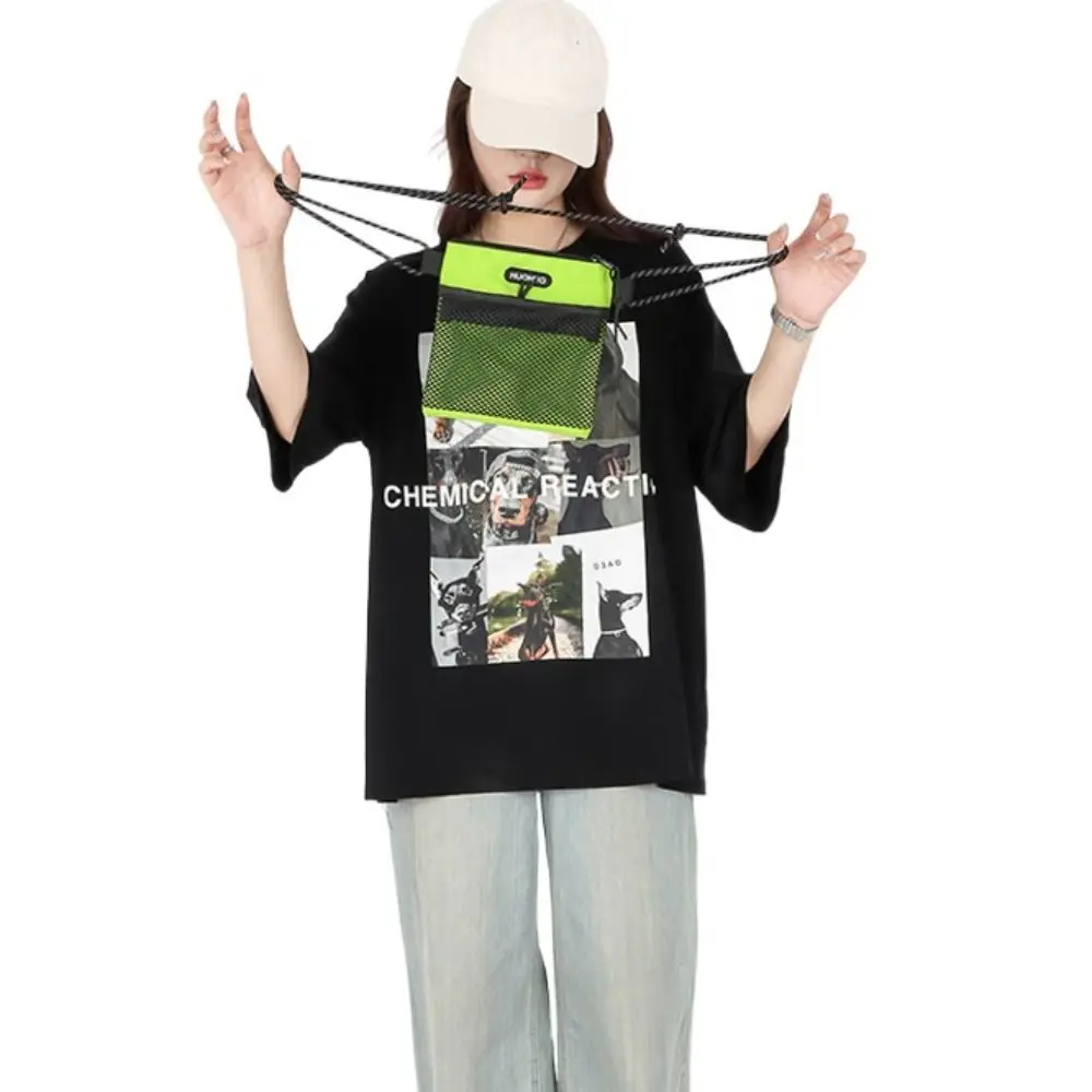 

Letter Oxford Small Message Bag Ins Style Crossbody Bag Mesh Shoulder Bag Wallet Tailand Style Simple Phone Bag Shoopping