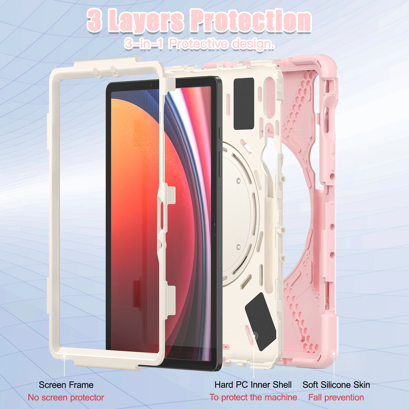 Case Universal For Samsung Galaxy Tab S9 FE S7 S8 11 inch SM-X710 X716B X510 X516B X700 X706 T870 T876 Hybrid Cover Handle Grip