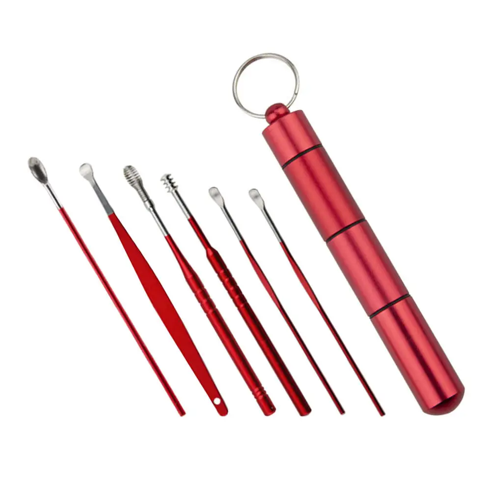 

1Set Premium Stainless Steel Earwax Removal Kit Smooth Rounded Ear Spoons Non-Slip Handle for Safe Home Travel Use Ear Cleaning