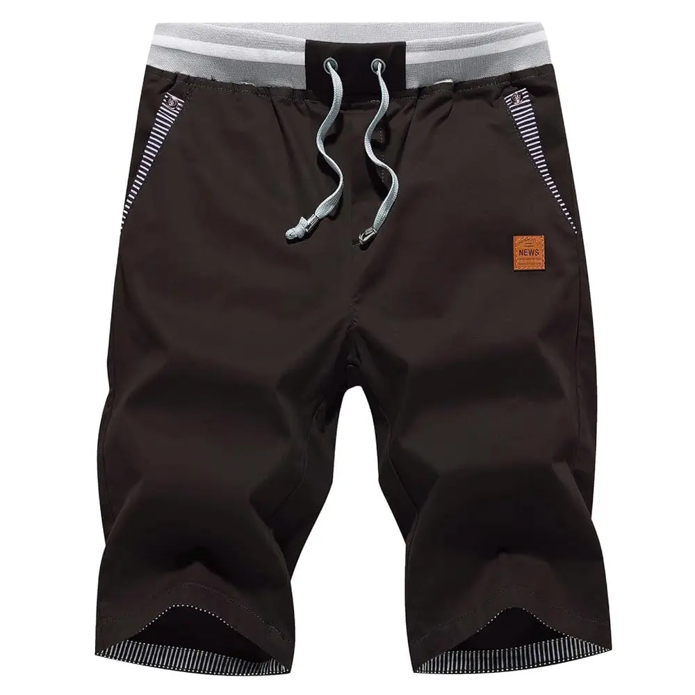 

Mens Shorts Casual Classic Fit Cotton Summer Beach Shorts with Elastic Waist and Pockets