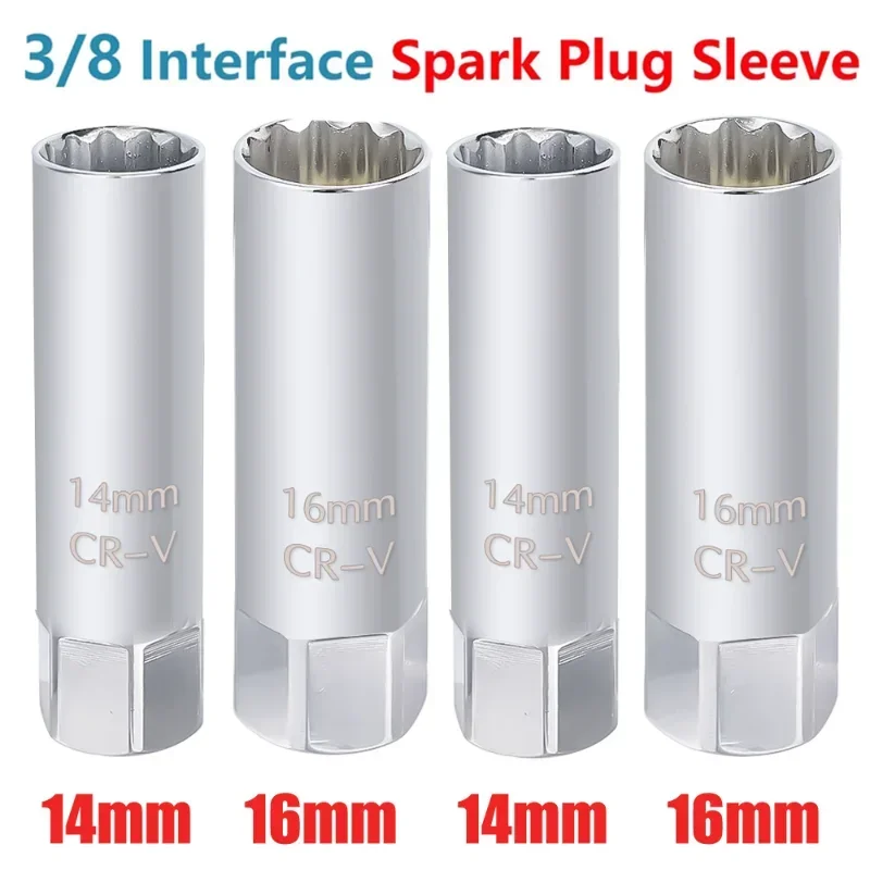 14/16mm Spark Plug Sleeve Wrench Car Repair Tool 3/8 Magnetic 12 Angle Thin Wall Sparks Plugs Removal Auto Repairs Tools