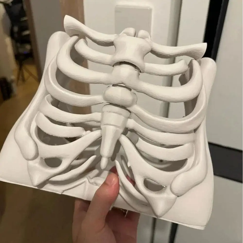 Unique Skeleton Rib Cage Handbag Gothic Horror Style Purse  Halloween Party Clutch Bag For Women 3D Printed Skeleton Bone Bag