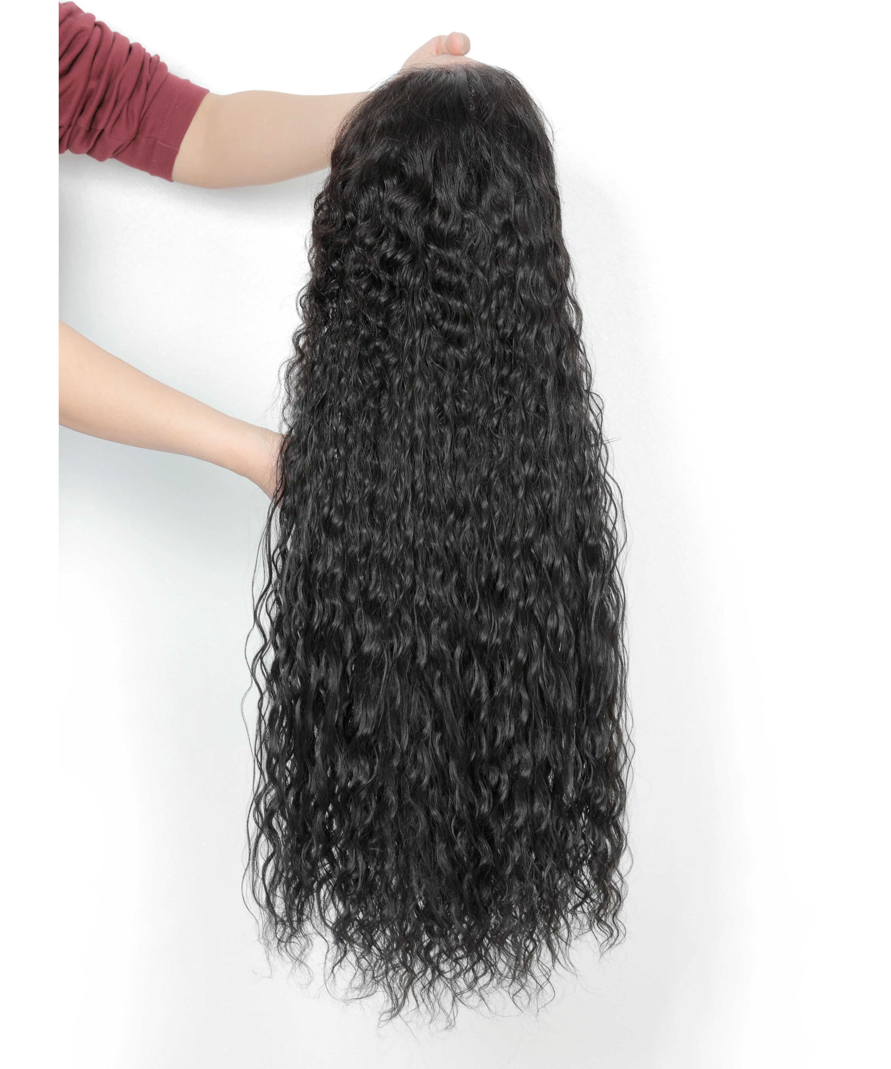Water Wave Lace Front Wigs Human Hair 13x4 Transparent Lace Wet and Wavy Lace Frontal Wigs Human Hair 180% Density Natural Color