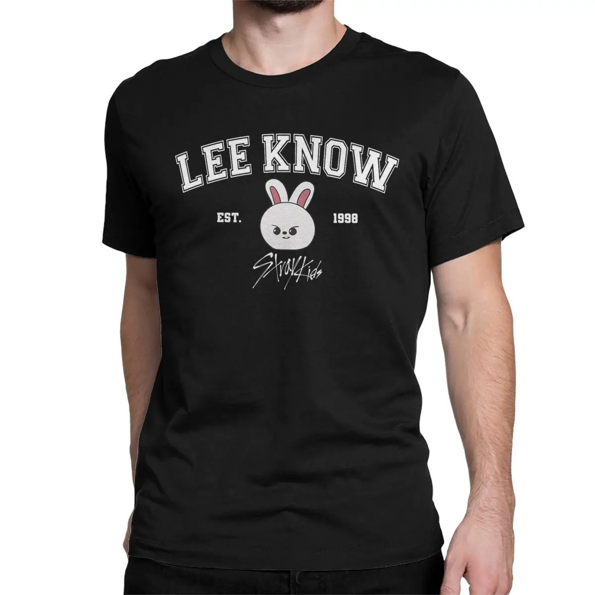 Awesome Lee Know 1998 Kpop T-Shirt for Men Crewneck Pure Cotton T Shirt Short Sleeve Tees Birthday Present Clothing